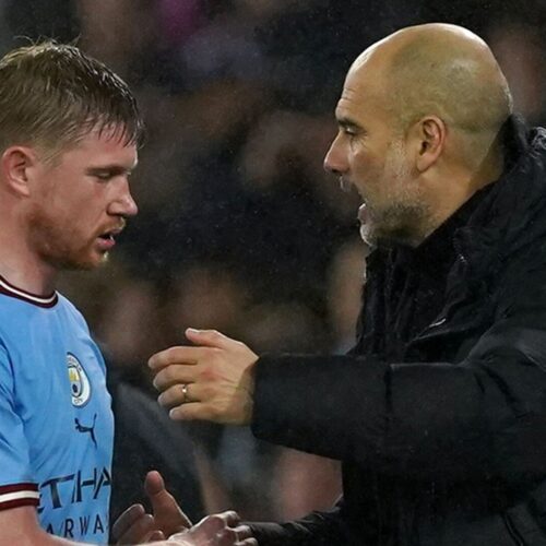 Pep Guardiola não estabelece um prazo para a recuperação de De Bruyne no Manchester City